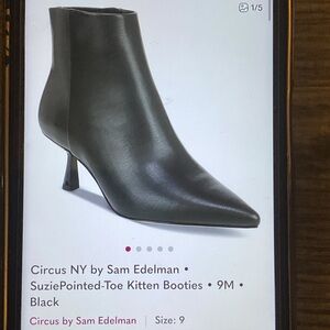 Circus NY by Sam Edelman SuziePointed- Toe Kitten Black Ankle Boots for Women 9M